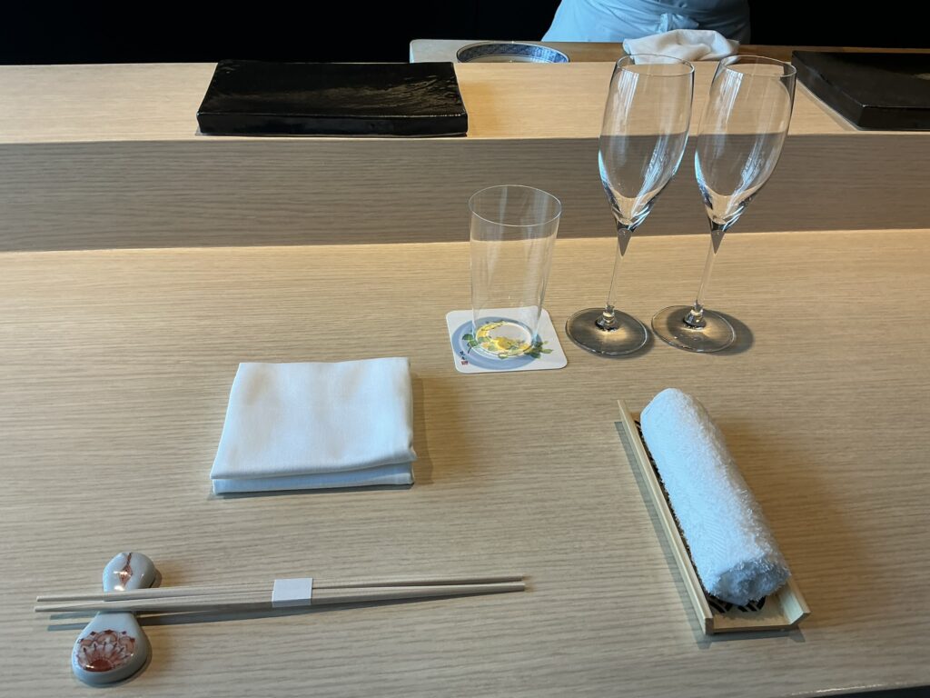 麻布鮨功のカウンターセット