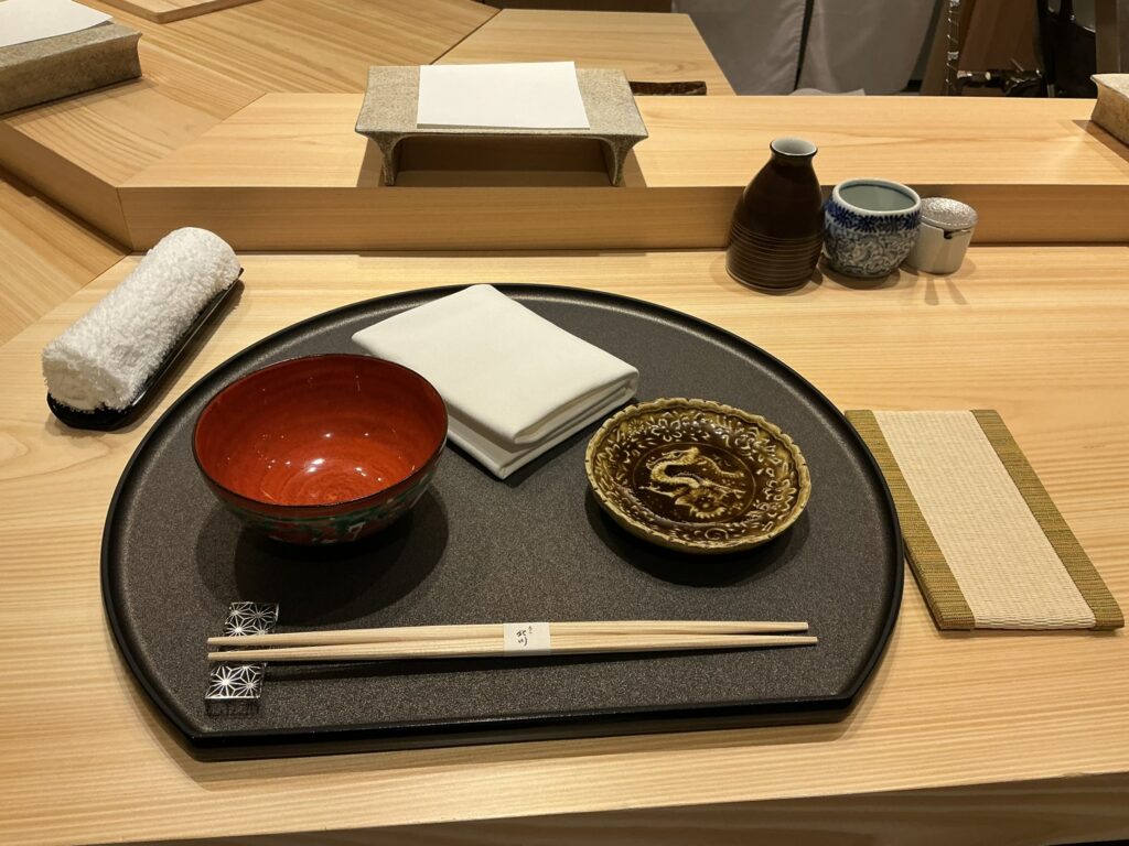 天ぷら北川のカウンターセット