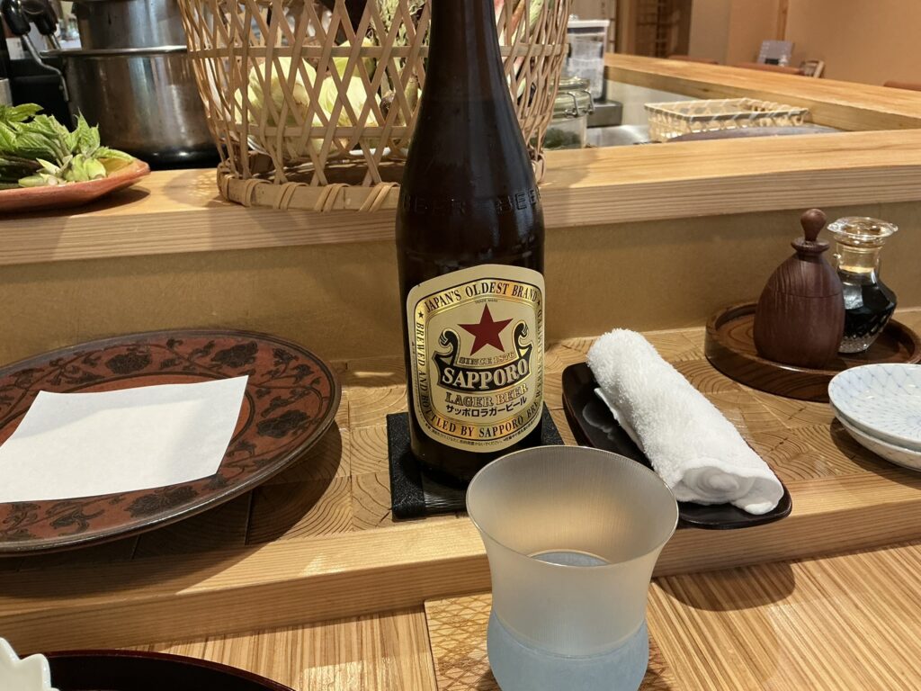天ぷら浅沼のビール