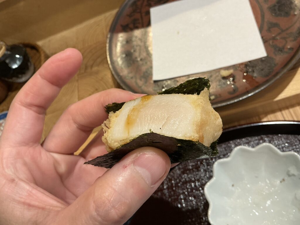 天ぷら浅沼のホタテ