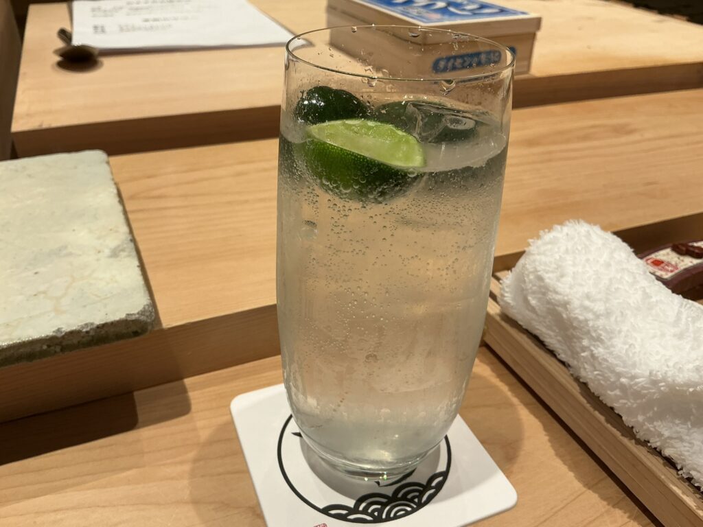 寿司清のスダチサワー