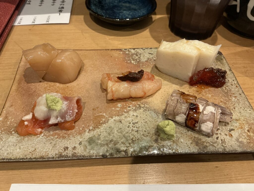 蛇の市の酒肴盛り合わせ