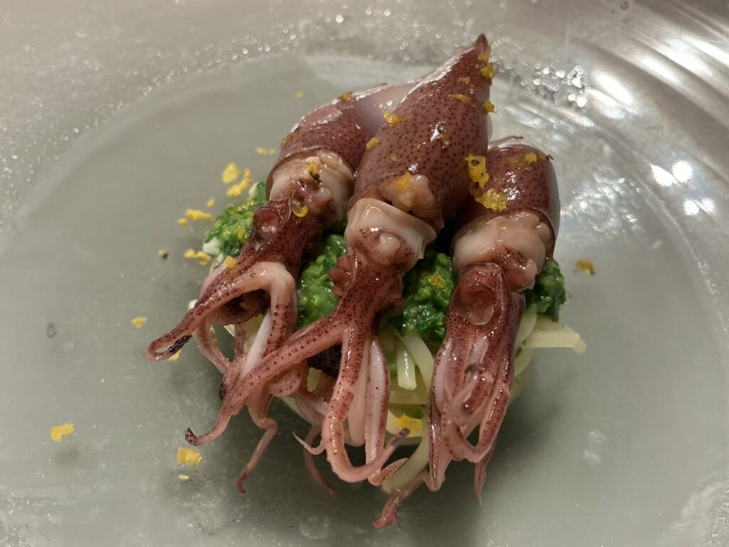 ess.の富山産ホタルイカと菜の花の冷製パスタ