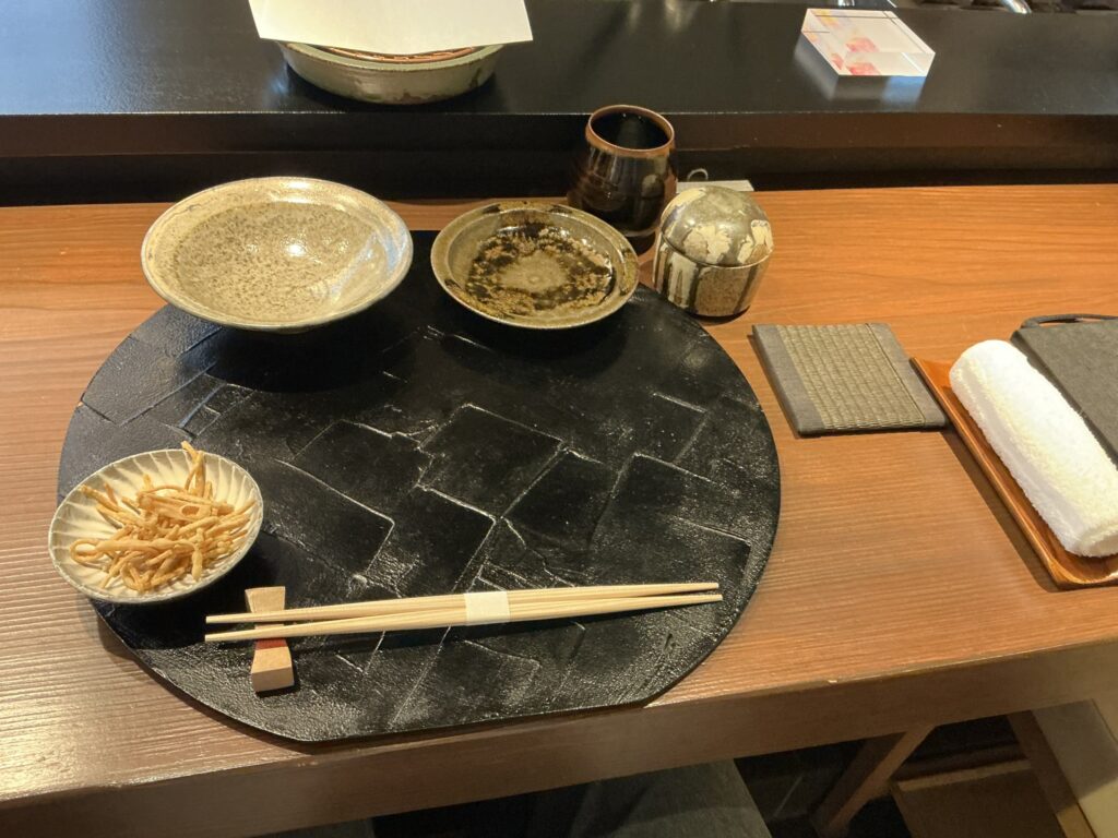 天々蕎々うめ庵のカウンターセット