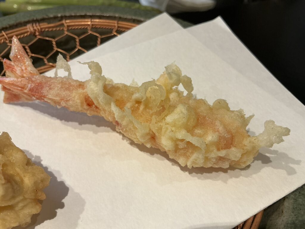 天々蕎々うめ庵のクルマエビ