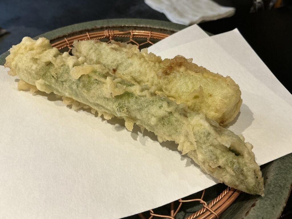 天々蕎々うめ庵のアスパラ