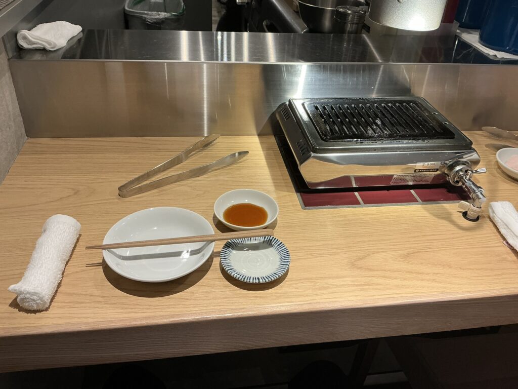 焼肉ここちのカウンターセット