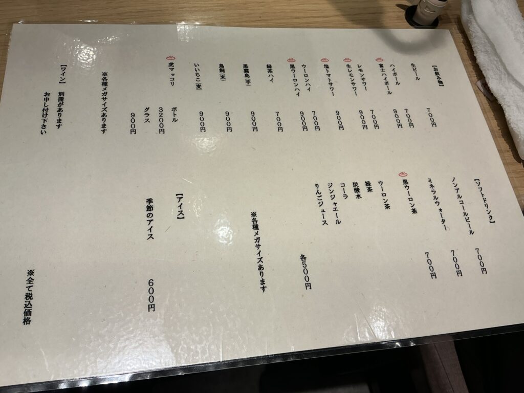 焼肉ここちのメニュー