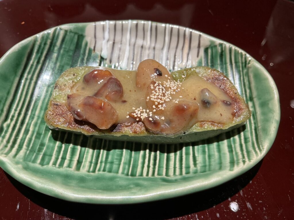 鳥焼き 小花のヨモギ麩