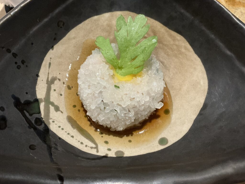 鳥つきの道明寺蒸し