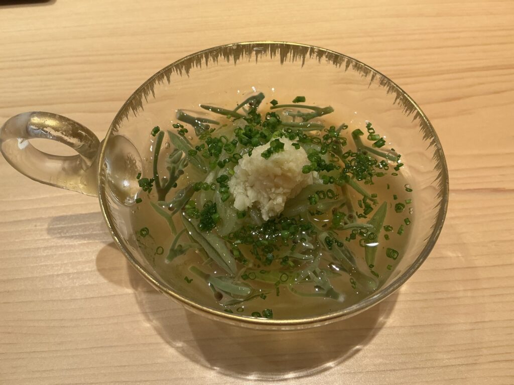 鮨 めい乃の茄子そうめん　じゅんさい