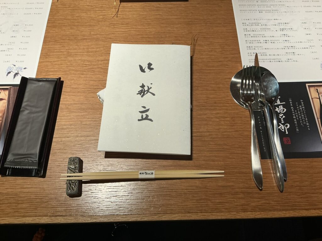 ろくさん亭のテーブルセット