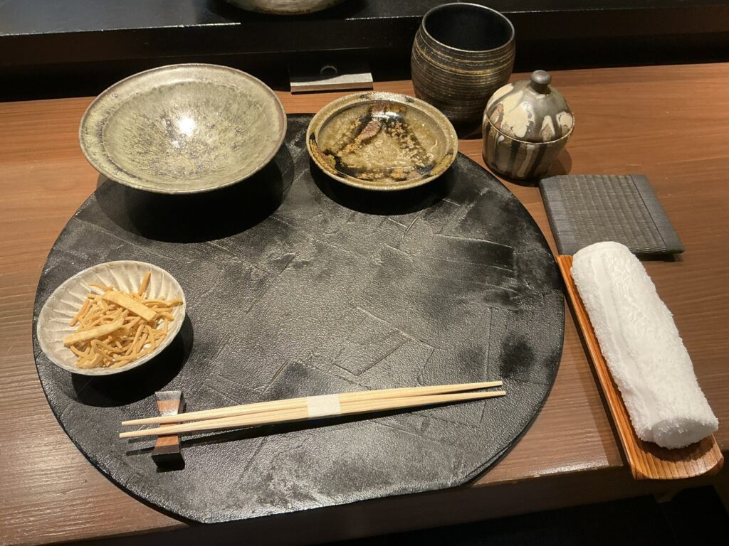 天々蕎々うめ庵のカウンターセット
