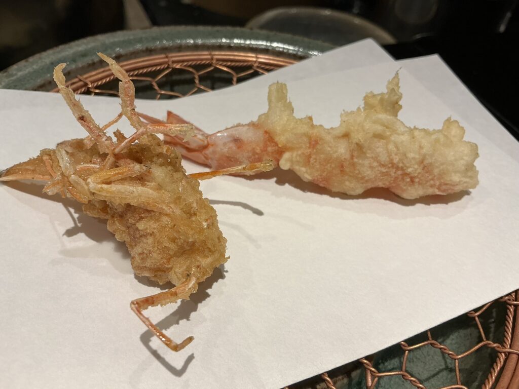 天々蕎々うめ庵のクルマエビ