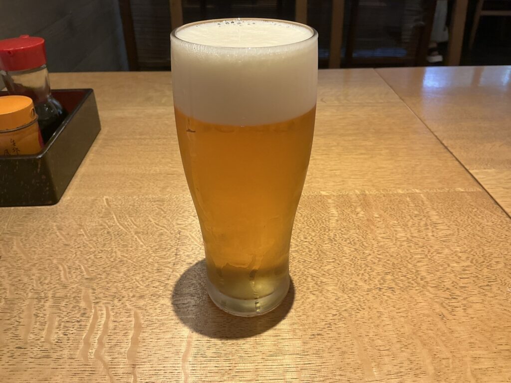 二天門やぶの生ビール