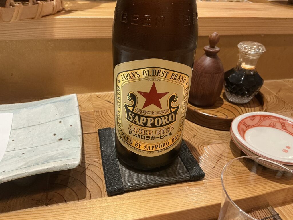 天ぷら浅沼のビール