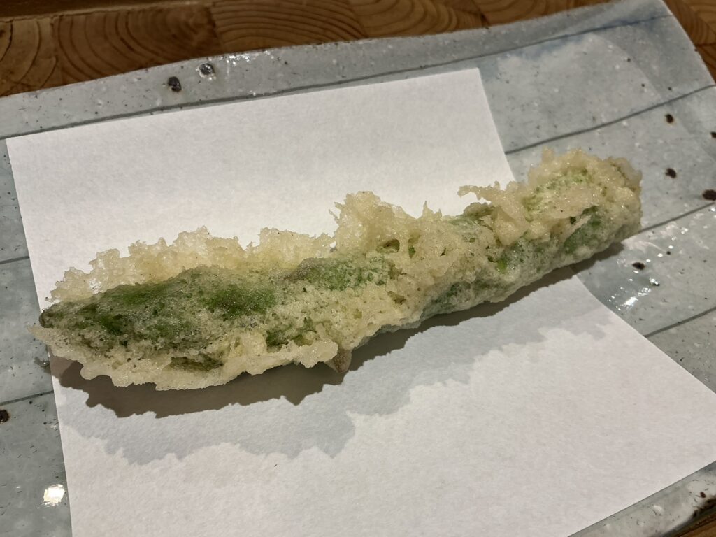 天ぷら浅沼のアスパラガス