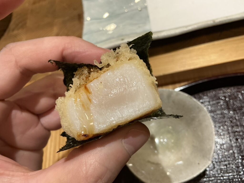 天ぷら浅沼のホタテ