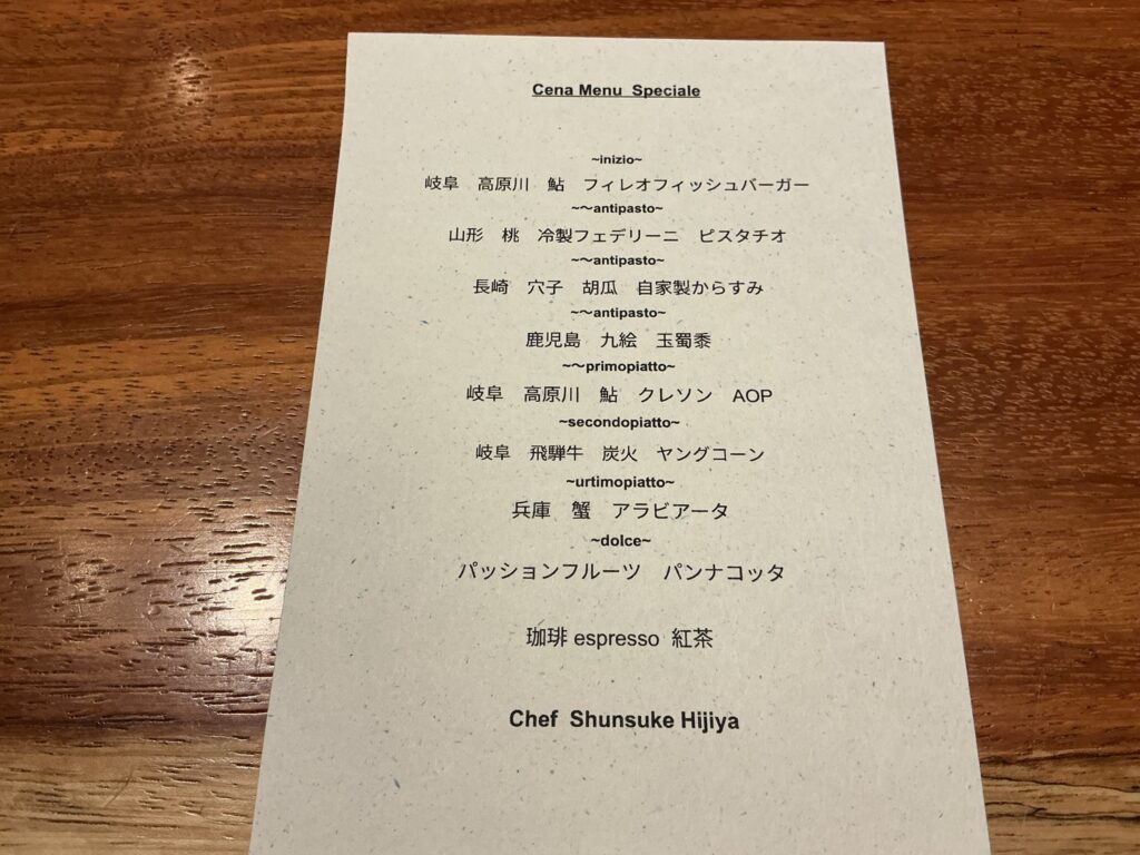 ルオーゴのメニュー