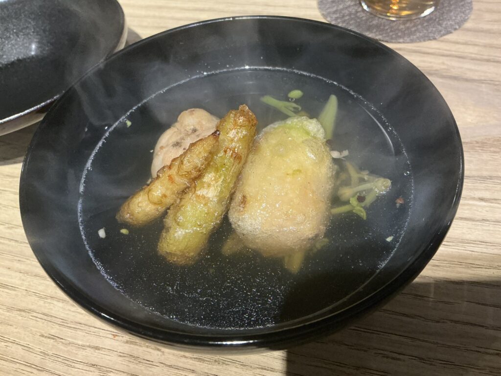とり卓忠の鳥皮しんじょとお野菜のお椀