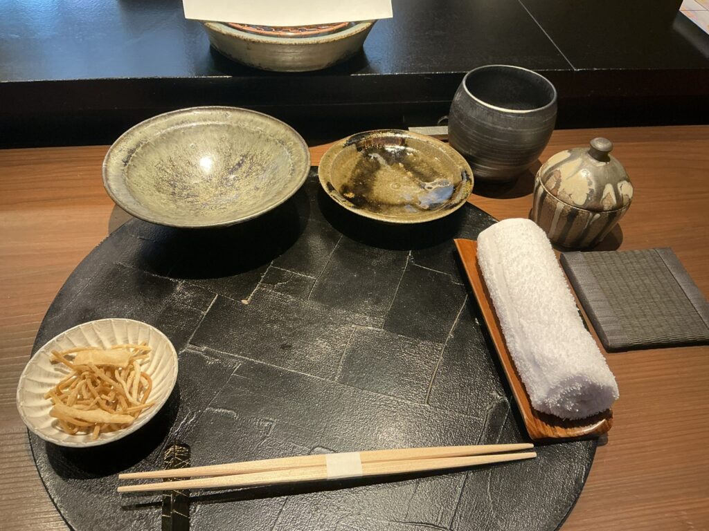 天々蕎々うめ庵のカウンターセット