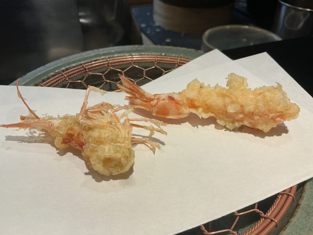 天々蕎々うめ庵のクルマエビ