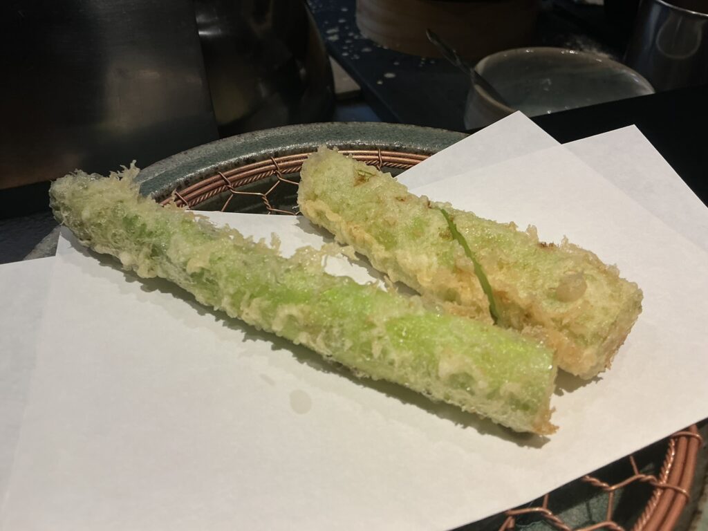 天々蕎々うめ庵のアスパラガス