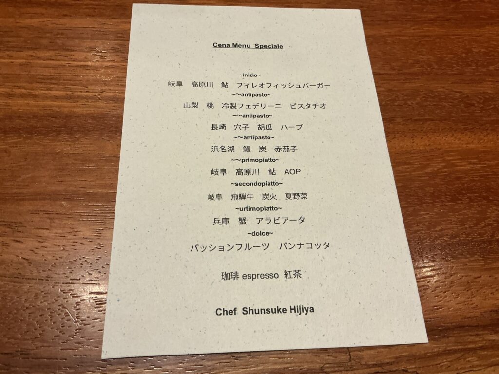 ルオーゴのメニュー