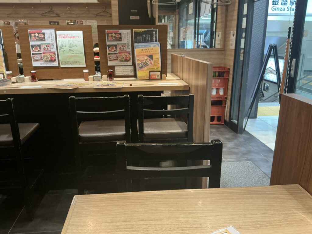 俺の割烹そばGINZA5の店内