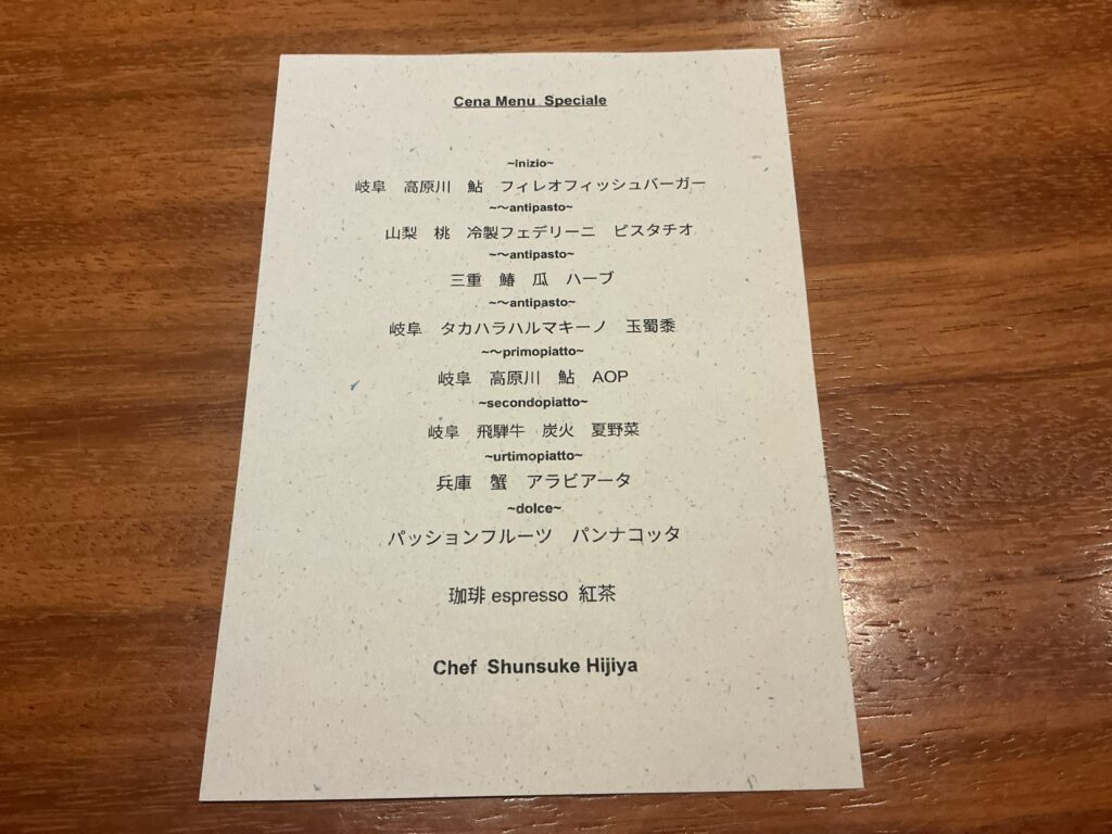 ルオーゴのメニュー