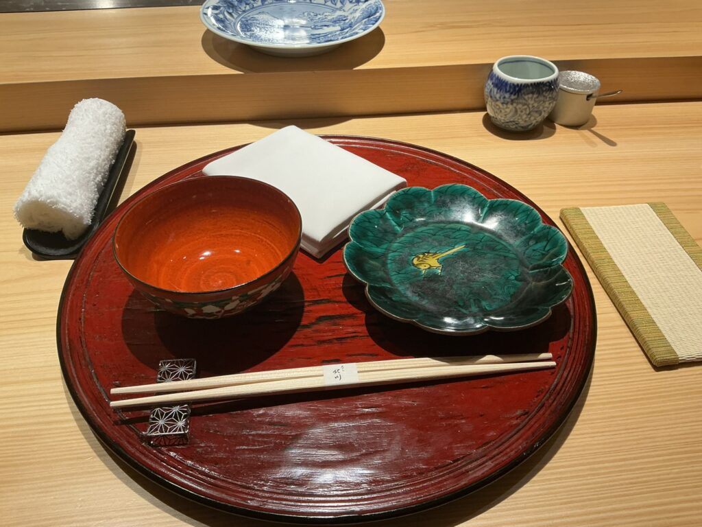 天ぷら北川のカウンターセット