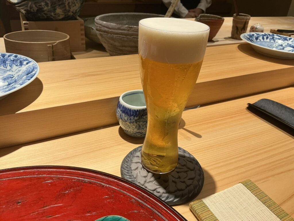 天ぷら北川のビール