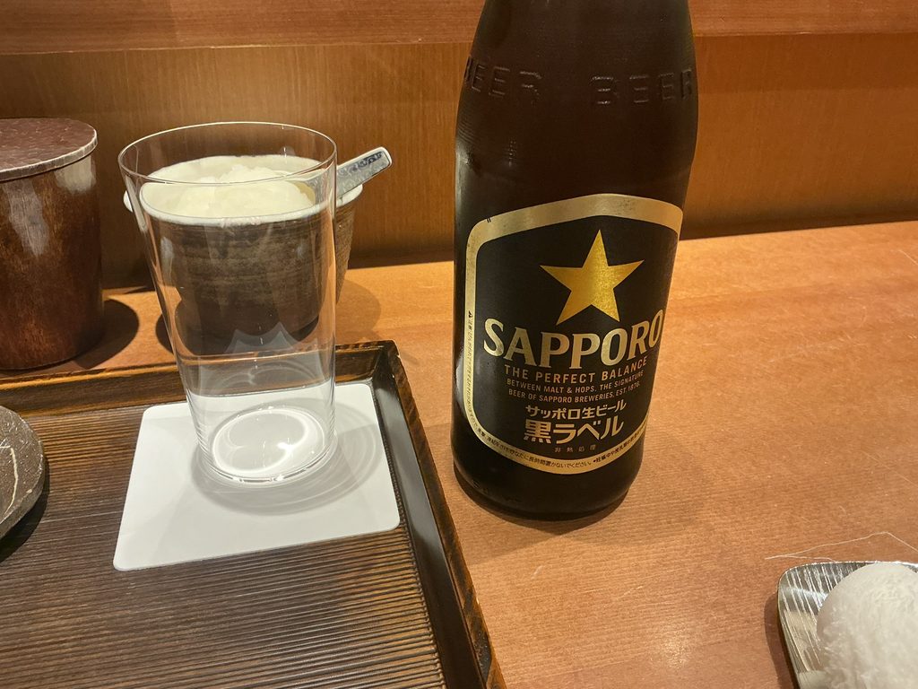 天ぷらやぐちのビール