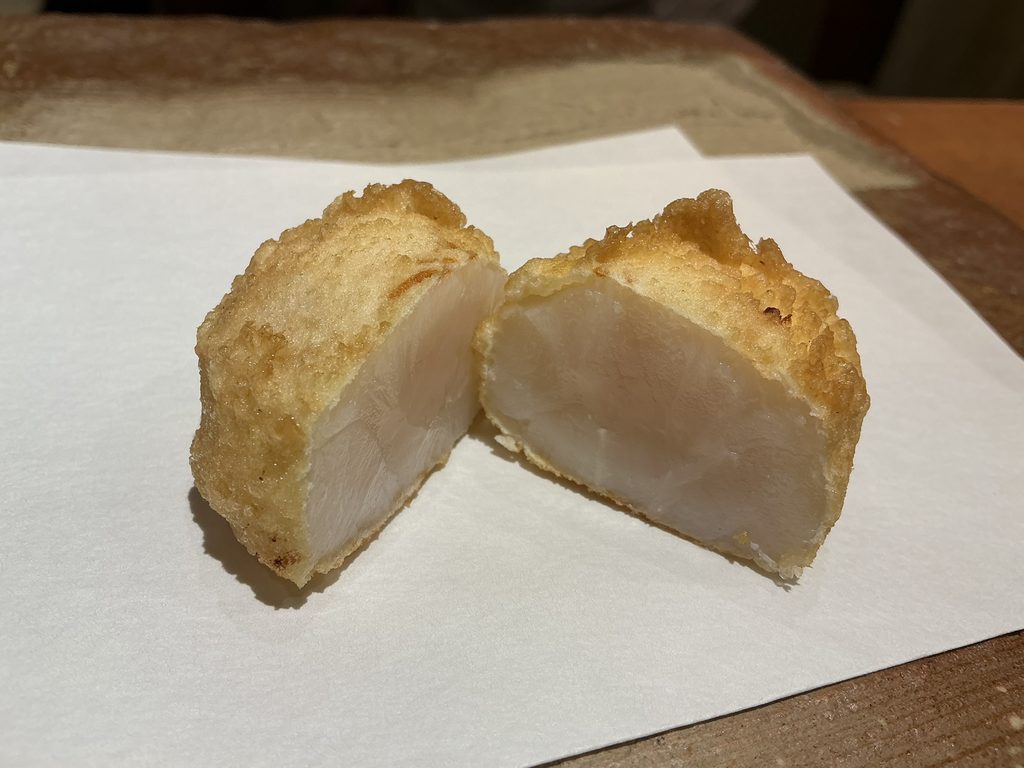 天ぷらやぐちのホタテ