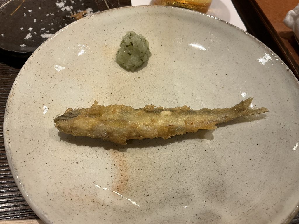 天ぷらやぐちのアユ
