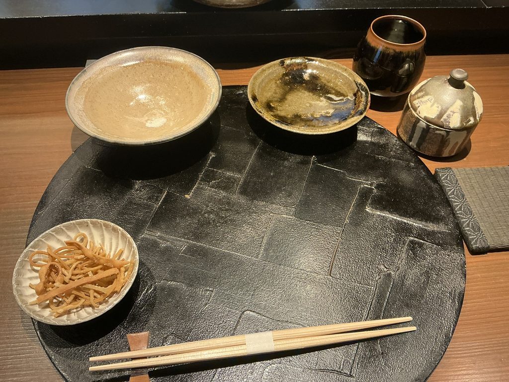 天々蕎々うめ庵のカウンターセット