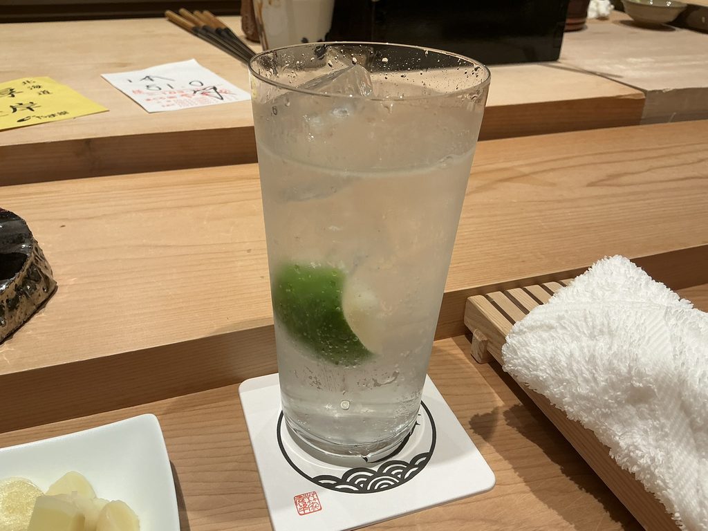 寿司清のスダチサワー