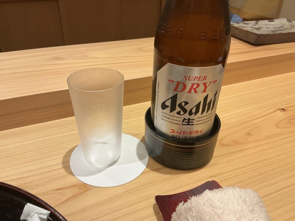 天ぷら車のビール