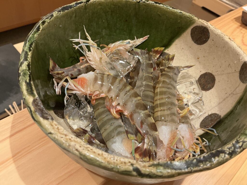 天ぷら車の本日のクルマエビ