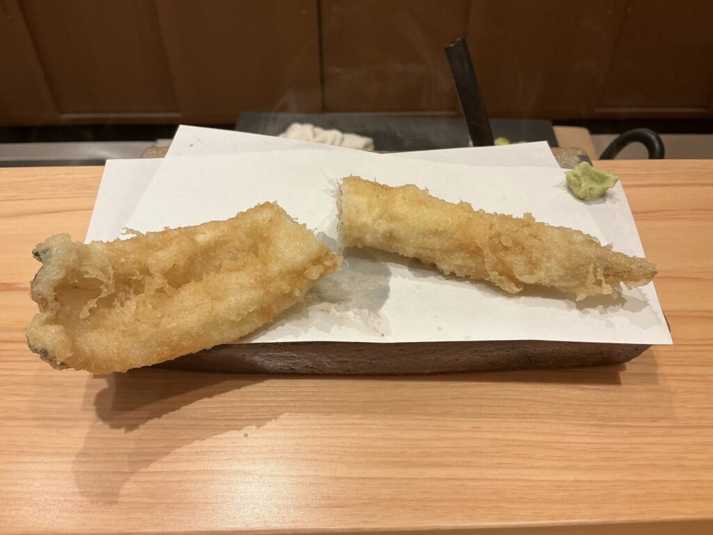 天ぷら車のアナゴ