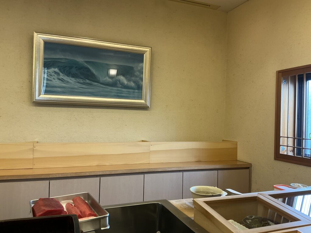 鮨おばなの店内